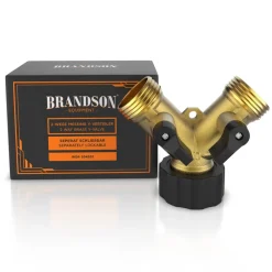 Wasserventil 2 Wege - Y-Verteiler für 3/4 Zoll Wasserhahn - Garten Wasserverteiler - Verteileranschluss für Wasserschlauch - 2 Drehschalter ^ Brandson New