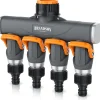 Brandson 4-Wege Schlauchverteiler, 3/4 1/2 Zoll, 2-tlg., schmaler Wasserhahnverteiler, regulierbar, Gartenbewässerung