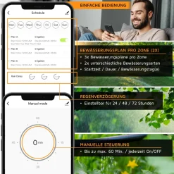 Wifi Bewässerungsuhr, automatische Gartenbewässerung, Wasserzeitschaltuhr, systemfähig ^ Brandson Online