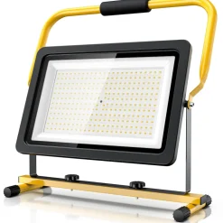 Brandson 200W LED Baustrahler - Arbeitsscheinwerfer - Bauscheinwerfer - Standgestell und Tragegriff - 16000 Lumen - 4 m Stromkabel - Metallgehäuse Best
