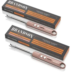 Brandson 2x Feuerzeug elektrisch, Lichtbogen Stabfeuerzeug USB aufladbar, Kerzenanzünder für Küche, Kerzen, Gasherde, Grill, Kamin Best