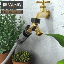 2x Wasserventil 2 Wege – Y-Verteiler für 3/4 Zoll Wasserhahn Splitter ^ Brandson Sale