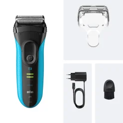 Braun Series 3+ Elektrorasierer 3040s Herrenrasierer (Akkubetrieb, 2 Scherfolienelemente und MicroComb Mitteltrimmer, ausfahrbarer Präzisionstrimmer, wasserdicht, hergestellt in Deutschland, Schutzkappe, Ladegerät, Reinigungsbürste) Online