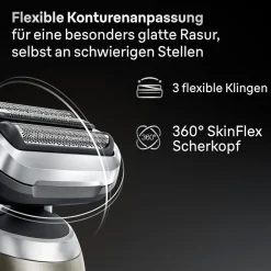 Series 7 Elektrorasierer 72-C1200s Herrenrasierer (Akkubetrieb, 360° SkinFlex Kopf, 3 Rasiermodi, kabellose Laufzeit bis zu 60 Min., 100% wasserdicht, hergestellt in Deutschland, Reiseetui, Ladegerät, Reinigungsbürste, Präzisionstrimmer-Aufsatz) ^ Braun Online