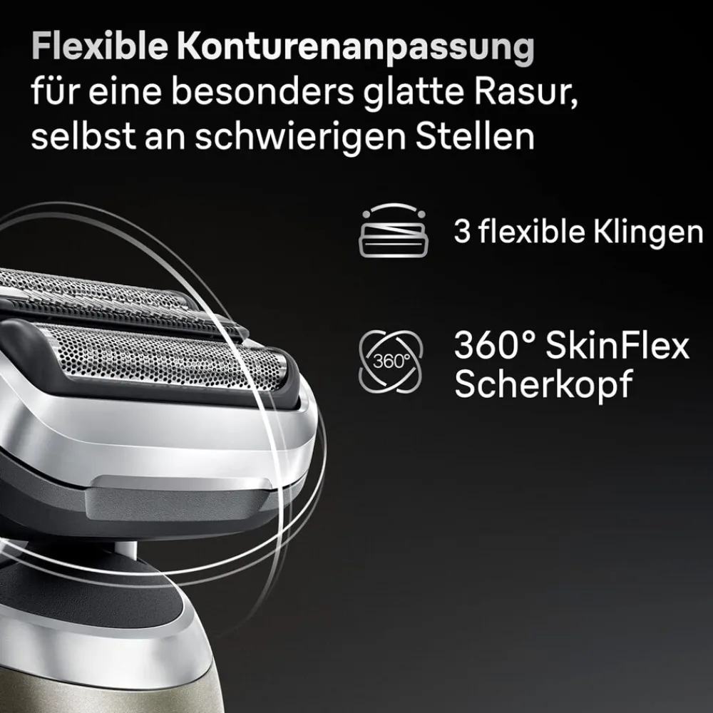 Series 7 Elektrorasierer 72-C1200s Herrenrasierer (Akkubetrieb, 360° SkinFlex Kopf, 3 Rasiermodi, kabellose Laufzeit bis zu 60 Min., 100% wasserdicht, hergestellt in Deutschland, Reiseetui, Ladegerät, Reinigungsbürste, Präzisionstrimmer-Aufsatz) ^ Braun Online