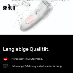Silk·épil 5, Wet & Dry, Langanhaltend glatte Haut, 5-011 Epilierer (Innovative MicroGrip-Pinzetten-Technologie, Wet & Dry, Massagerollenaufsatz, Lieferumfang: Epilierer, Hautkontaktaufsatz, Tasche, Reinigungsbürste, Ladekabel) ^ Braun Sale