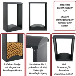 MCW Brennholzlager -P77, Kamin-/Feuerholzregal Holzlager Holzunterstand Outdoor Metall 160x98x50cm ~ grün Sale