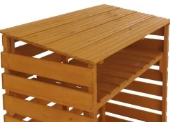 MCW Brennholzlager -Q16, Kamin-/Feuerholzregal Holzlager Holzunterstand, Ablage Holz TanneMVG121x122x61cm ~ natur Hot