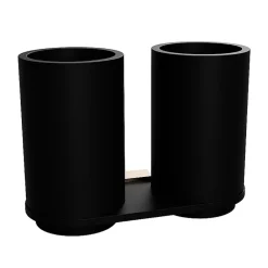 BRILLANTBAD BALLA Doppelglashalter Messing Polyresin Schwarz Kupfer 170x123x79 mm für Bad & Küche >> zum Bohren Online