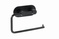 BRILLANTBAD BEASY Toilettenpapierhalter Edelstahl Schwarz 42x145x100 mm für Bad & WC >> zum Kleben Hot