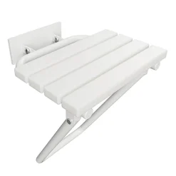 BELP Duschklappsitz Edelstahl Weiß Kunststoff mit Abdeckung 440x460x450 mm, 200 kg Traglast für Bad & WC >> zum Bohren ^ BRILLANTBAD Online