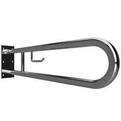 BRILLANTBAD BELP Stützklappgriff in U-Form mit Toilettenpapierhalter Edelstahl poliert 100x250x866 mm, 120 kg Traglast für Bad & WC >> zum Bohren Sale