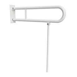 BRILLANTBAD BELP Stützklappgriff in U-Form mit Standfuß Eisen Weiß 100x800x766 mm, 120 kg Traglast für Bad & WC >> zum Bohren Clearance
