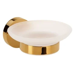 BRILLANTBAD BILLO Seifenablage Messing Gold poliert Milchglas 129x110x55 mm für Bad & Küche >> zum Bohren oder Kleben* Sale