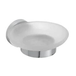 BOMEGA Seifenablage mit Glasschale Messing Chrom poliert 110x55x105 mm für Bad & Küche >> zum Bohren oder Kleben* ^ BRILLANTBAD Sale