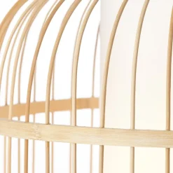Bones Pendelleuchte Ø 30 cm - E27-Fassung, dimmbar, natürliche Materialien, Natur/Weiß, ohne Leuchtmittel - ideal für Esszimmer & Wohnzimmer ^ Brilliant Best
