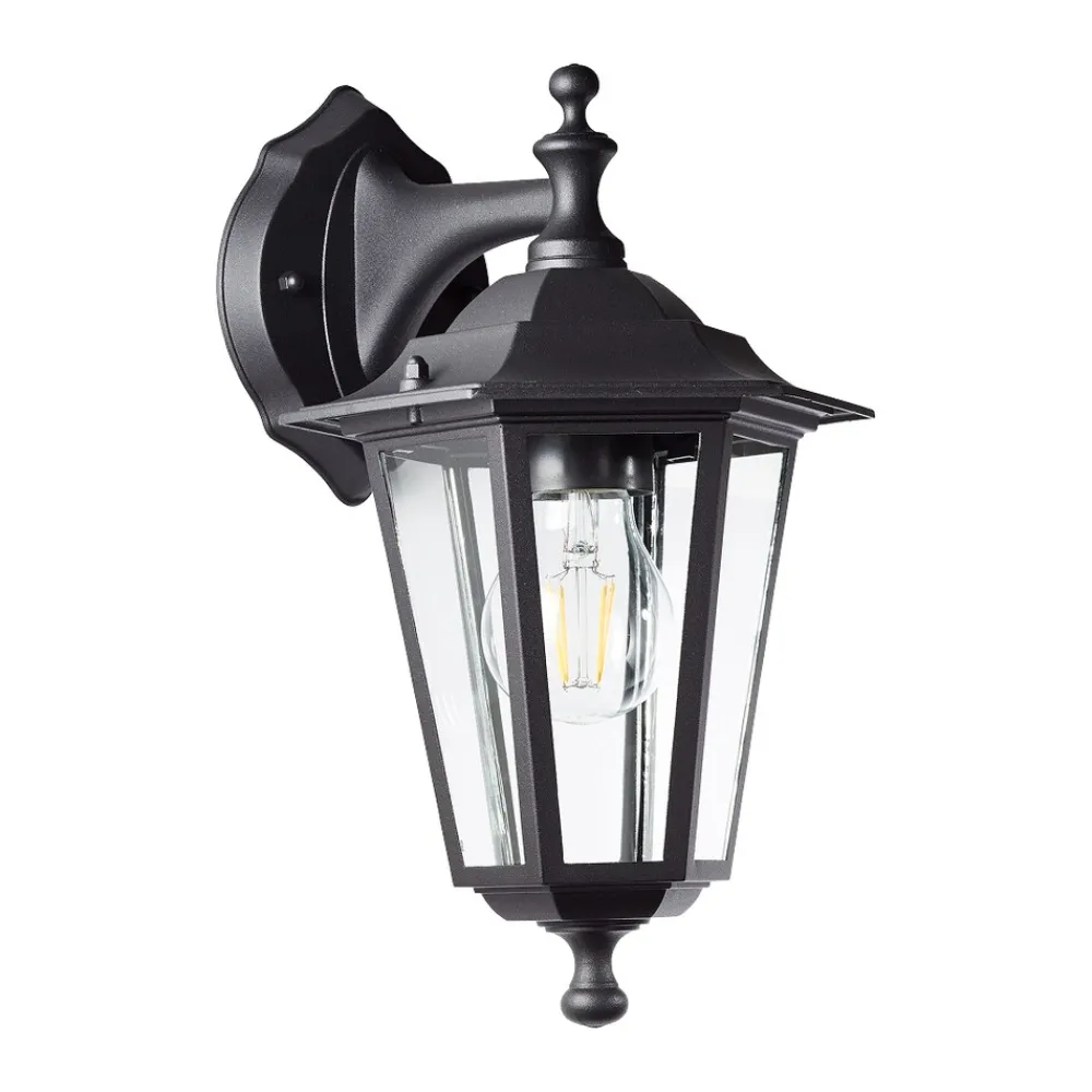 Brilliant Carleen Wandleuchte Aussen Hängend Schwarz - Außenwandleuchte E27 IP44 - Wetterfeste Außenlampe für Garten, Terrasse & Eingang - LED geeignet - 31cm Hoch Clearance