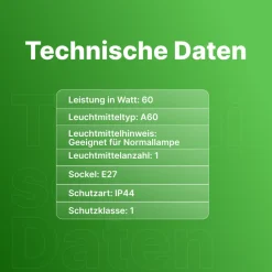 Brilliant Carleen Wandleuchte Aussen Hängend Schwarz - Außenwandleuchte E27 IP44 - Wetterfeste Außenlampe für Garten, Terrasse & Eingang - LED geeignet - 31cm Hoch Clearance