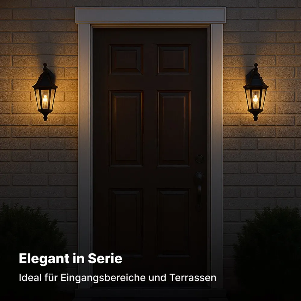 Brilliant Carleen Wandleuchte Aussen Hängend Schwarz - Außenwandleuchte E27 IP44 - Wetterfeste Außenlampe für Garten, Terrasse & Eingang - LED geeignet - 31cm Hoch Clearance