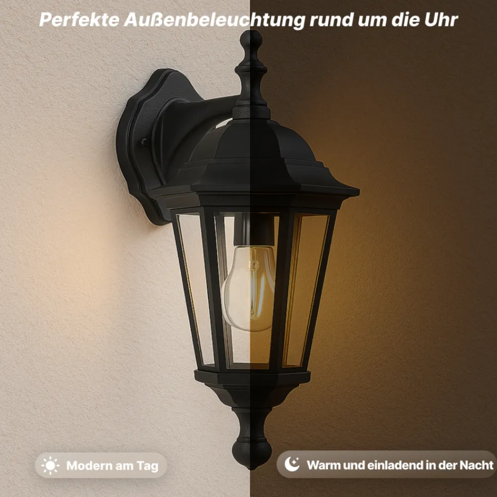 Brilliant Carleen Wandleuchte Aussen Hängend Schwarz - Außenwandleuchte E27 IP44 - Wetterfeste Außenlampe für Garten, Terrasse & Eingang - LED geeignet - 31cm Hoch Clearance