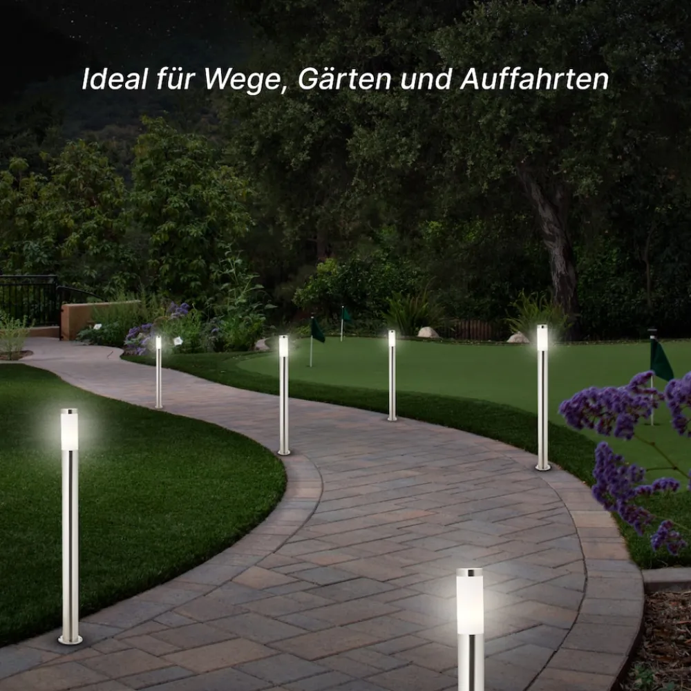 ? Chorus Wegeleuchte Edelstahl 81 cm - Außenleuchte mit IP44 Spritzwasserschutz, geeignet für LED & Normallampen, ideal für Gartenwege & Einfahrten? ^ Brilliant Discount