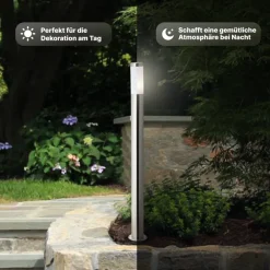 ? Chorus Wegeleuchte Edelstahl 81 cm - Außenleuchte mit IP44 Spritzwasserschutz, geeignet für LED & Normallampen, ideal für Gartenwege & Einfahrten? ^ Brilliant Discount