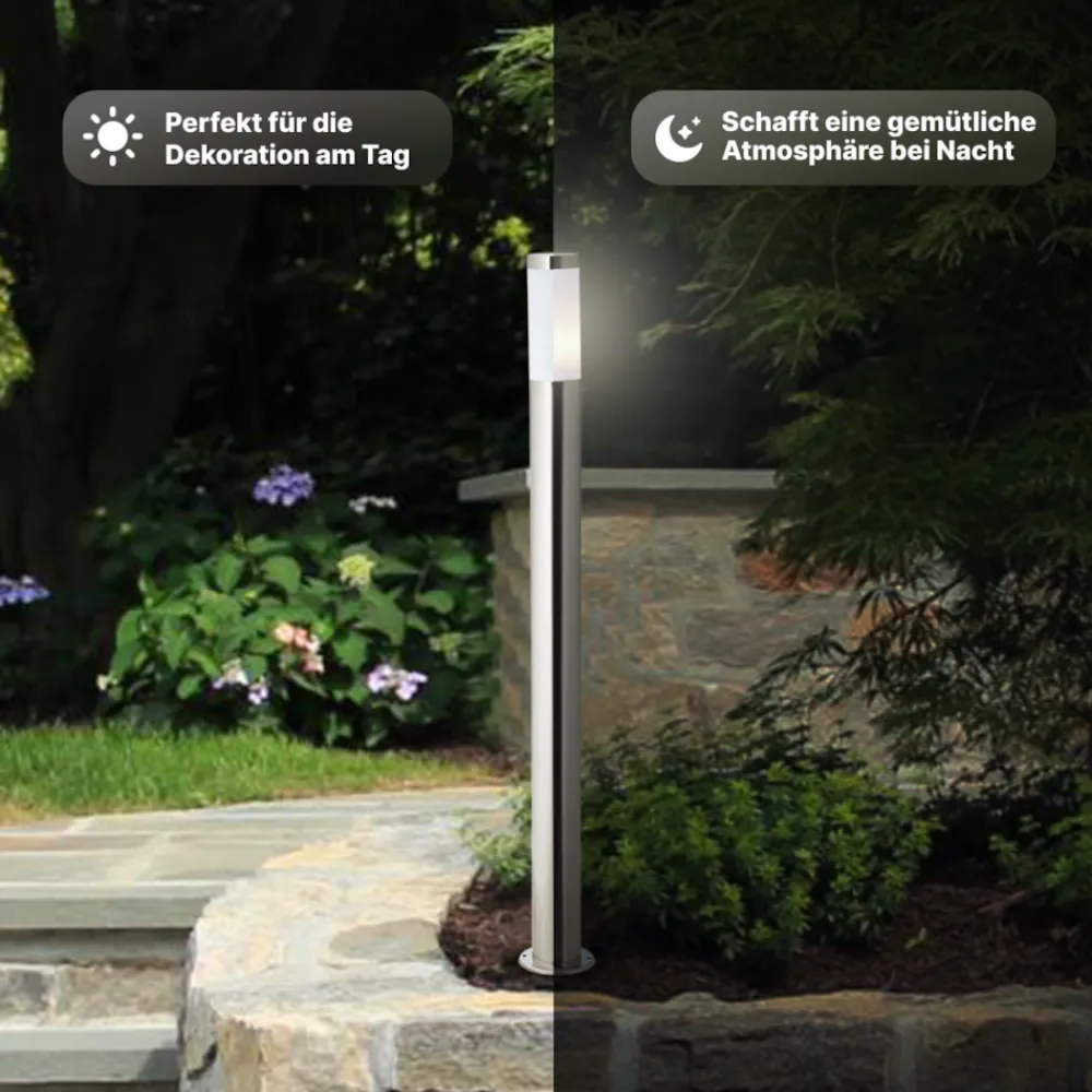 ? Chorus Wegeleuchte Edelstahl 81 cm - Außenleuchte mit IP44 Spritzwasserschutz, geeignet für LED & Normallampen, ideal für Gartenwege & Einfahrten? ^ Brilliant Discount