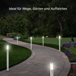 ? Chorus Wegeleuchte Edelstahl 81 cm - Außenleuchte mit IP44 Spritzwasserschutz, geeignet für LED & Normallampen, ideal für Gartenwege & Einfahrten? ^ Brilliant Discount