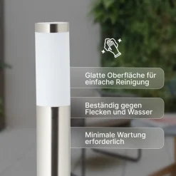 ? Chorus Wegeleuchte Edelstahl 81 cm - Außenleuchte mit IP44 Spritzwasserschutz, geeignet für LED & Normallampen, ideal für Gartenwege & Einfahrten? ^ Brilliant Discount