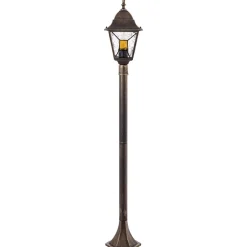 Janel Außenstandleuchte 120cm schwarz gold | 1x A60, E27, 60W, geeignet für Normallampen (nicht enthalten) ^ Brilliant Outlet