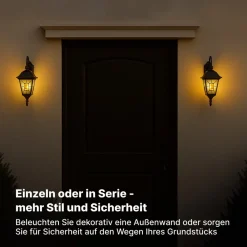 Brilliant Janel Außenwandleuchten - 1 Stück Außenlampe Hängend Schwarz Gold, IP44, E27 Fassung (Leuchtmittel nicht inkl.), Dimmbar, Wetterfest für Garten, Terrasse & Eingang New