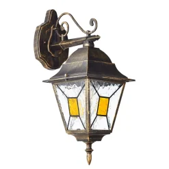 Brilliant Janel Außenwandleuchten - 1 Stück Außenlampe Hängend Schwarz Gold, IP44, E27 Fassung (Leuchtmittel nicht inkl.), Dimmbar, Wetterfest für Garten, Terrasse & Eingang New