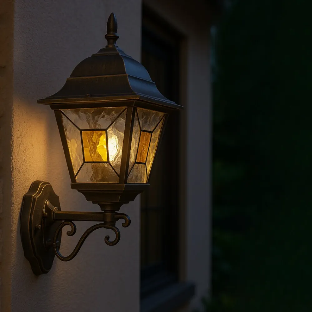 Brilliant Janel Außenwandleuchten - 1 Stück Außenlampe Schwarz Gold, IP44, E27 Fassung (Leuchtmittel nicht inkl.), Dimmbar, Wetterfest für Garten, Terrasse & Eingang New