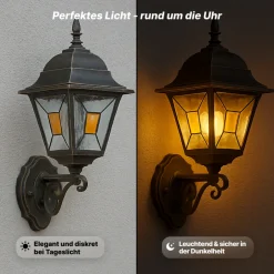Brilliant Janel Außenwandleuchten - 1 Stück Außenlampe Schwarz Gold, IP44, E27 Fassung (Leuchtmittel nicht inkl.), Dimmbar, Wetterfest für Garten, Terrasse & Eingang New