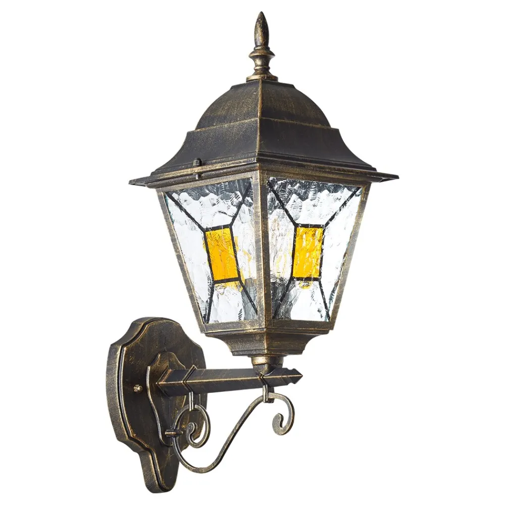 Brilliant Janel Außenwandleuchten - 1 Stück Außenlampe Schwarz Gold, IP44, E27 Fassung (Leuchtmittel nicht inkl.), Dimmbar, Wetterfest für Garten, Terrasse & Eingang New