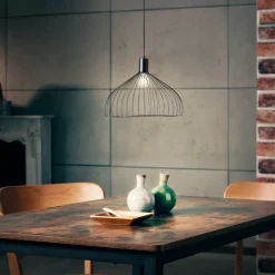 Lampe, Blacky Pendelleuchte 40cm schwarz matt, 1x A60, E27, 40W, Kabel kürzbar / in der Höhe einstellbar ^ Brilliant Hot
