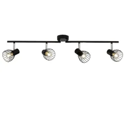 Lampe Blacky Spotrohr 4flg schwarz | 4x D45, E14, 40W, geeignet für Tropfenlampen (nicht enthalten) | Arm schwenkbar / Köpfe schwenkbar ^ Brilliant Online