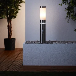 Brilliant Lampe Bole Außensockelleuchte Bewegungsmelder edelstahl | 1x A60, E27, 60W, geeignet für Normallampen (nicht enthalten) | IP-Schutzart: 44 - spritzwassergeschützt Sale