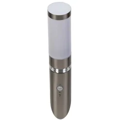 Lampe Bole Außenwandfackel Bewegungsmelder edelstahl | 1x A60, E27, 60W, geeignet für Normallampen (nicht enthalten) | IP-Schutzart: 44 - spritzwassergeschützt ^ Brilliant