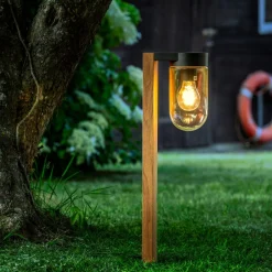 Brilliant Lampe Cabar Außensockelleuchte 55cm holz dunkel/schwarz | 1x A60, E27, 40W, geeignet für Normallampen (nicht enthalten) | IP-Schutzart: 44 - spritzwassergeschützt New