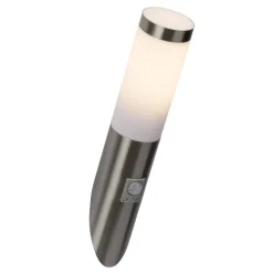 Brilliant Lampe Chorus Außenwandfackel Bewegungsmelder edelstahl | 1x A60, E27, 20W, geeignet für Normallampen (nicht enthalten) | IP-Schutzart: 44 - spritzwassergeschützt Hot