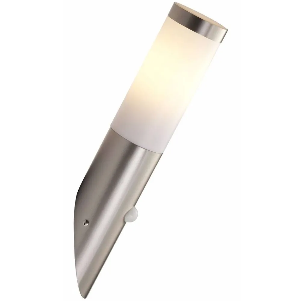 Brilliant Lampe Chorus Außenwandfackel Bewegungsmelder edelstahl | 1x A60, E27, 20W, geeignet für Normallampen (nicht enthalten) | IP-Schutzart: 44 - spritzwassergeschützt Hot