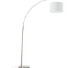 Lampe Clarie Bogenstandleuchte 1,8m eisen/weiß | 1x A60, E27, 60W, geeignet für Normallampen (nicht enthalten) | Mit Fußschalter ^ Brilliant Discount