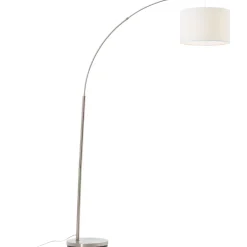 Lampe Clarie Bogenstandleuchte 1,8m eisen/weiß | 1x A60, E27, 60W, geeignet für Normallampen (nicht enthalten) | Mit Fußschalter ^ Brilliant Discount