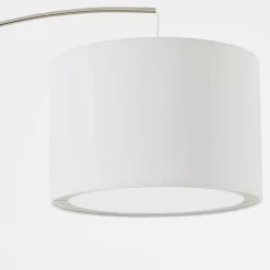 Lampe Clarie Bogenstandleuchte 1,8m eisen/weiß | 1x A60, E27, 60W, geeignet für Normallampen (nicht enthalten) | Mit Fußschalter ^ Brilliant Discount