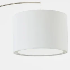 Lampe Clarie Bogenstandleuchte 1,8m eisen/weiß | 1x A60, E27, 60W, geeignet für Normallampen (nicht enthalten) | Mit Fußschalter ^ Brilliant Discount