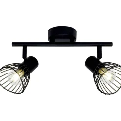 Brilliant Lampe Elhi Spotrohr 2flg schwarz | 2x D45, E14, 40W, geeignet für Tropfenlampen (nicht enthalten) | Köpfe schwenkbar Discount