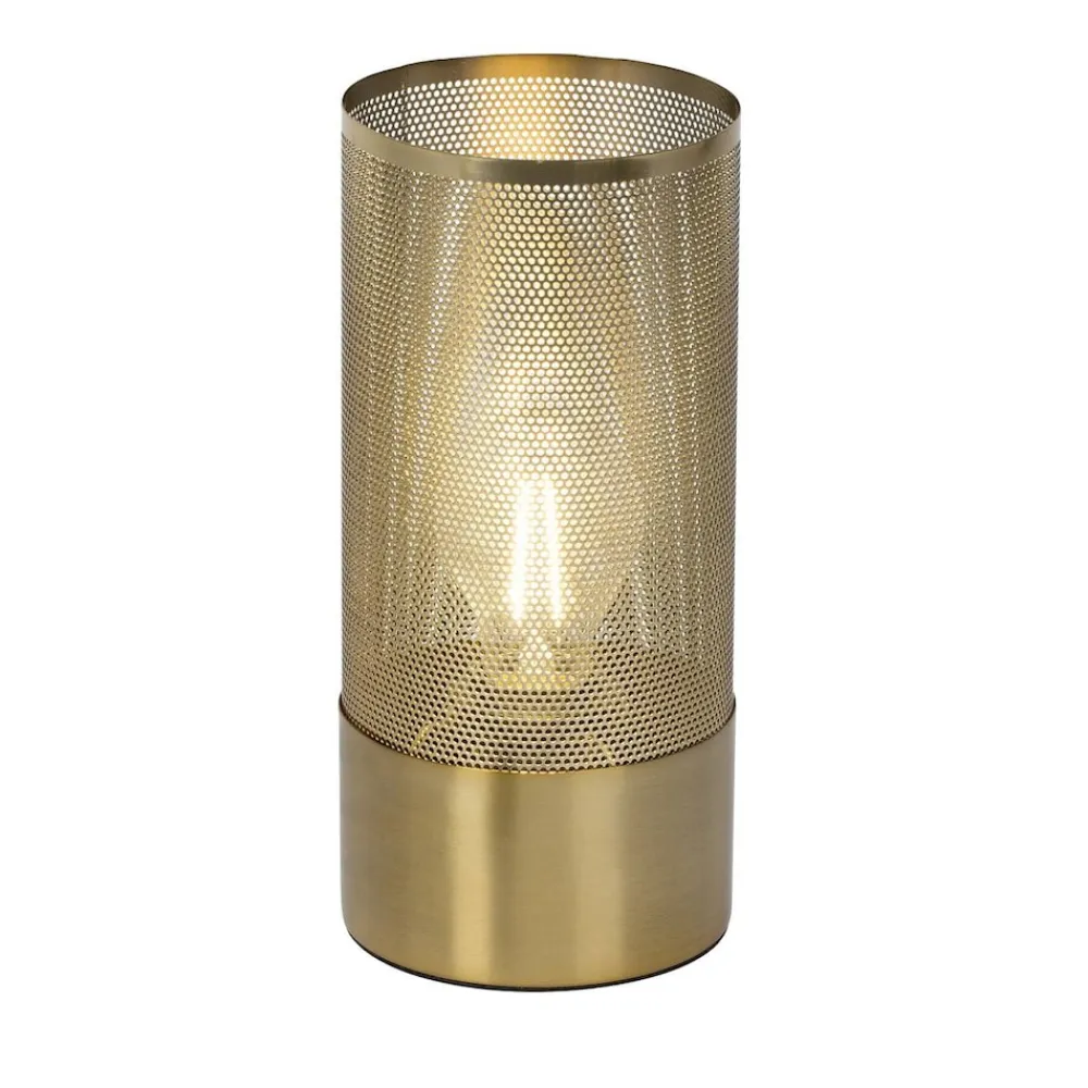 Brilliant Lampe Gracian Tischleuchte messing gebürstet | 1x A60, E27, 60W, g.f. Normallampen n. ent. | Für LED-Leuchtmittel geeignet | Mit Schnurzwischenschalter Best