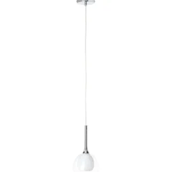 Brilliant Lampe Hadan Pendelleuchte 10cm chrom/weiß-transparent | 1x D45, E14, 40W, geeignet für Tropfenlampen (nicht enthalten) | In der Höhe einstellbar / Kabel kürzbar Outlet