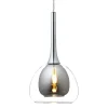 Lampe Hadan Pendelleuchte 3flg rauch/transparent/chrome | 3x D45, E14, 40W, geeignet für Tropfenlampen nicht enthalten | In der Höhe einstellbar / Kabel kürzbar | Für LED-Leuchtmittel geeign ^ Brilliant New